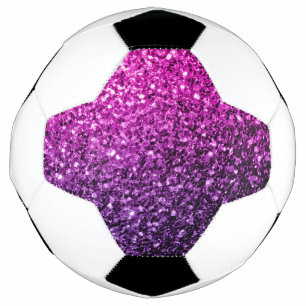 Purple pink ombre faux glitter sparkles bling football