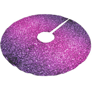 Purple Pink Ombre faux glitter sparkles Brushed Polyester Tree Skirt