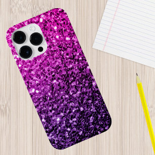 Purple Pink Ombre faux glitter sparkles Case-Mate iPhone 14 Case
