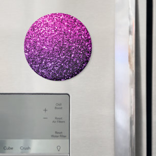 Purple Pink Ombre faux glitter sparkles Magnet