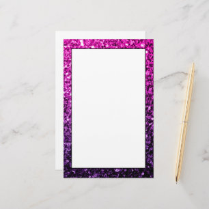 Purple Pink Ombre faux glitter sparkles Stationery