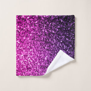 Purple Pink Ombre glitter sparkles Wash Cloth