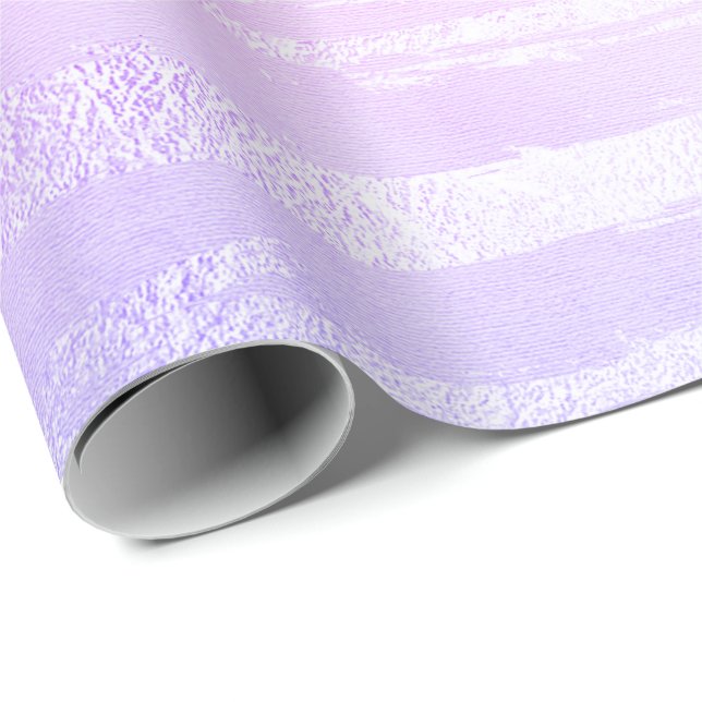 Purple Pink Ombre Pastel Lines Strokes Watercolor Wrapping Paper (Roll Corner)