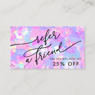 purple pink opal texture referral card