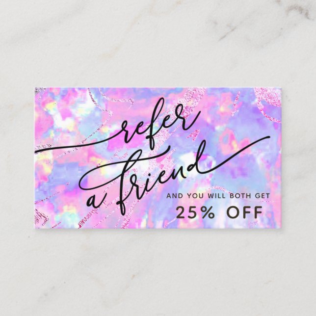 purple pink opal texture referral card (Front)