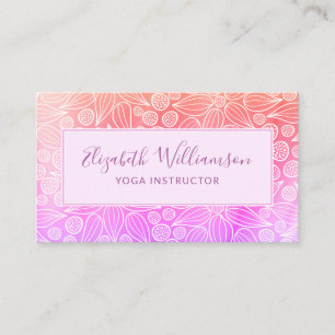 Purple Pink Orange Elegant Business Card