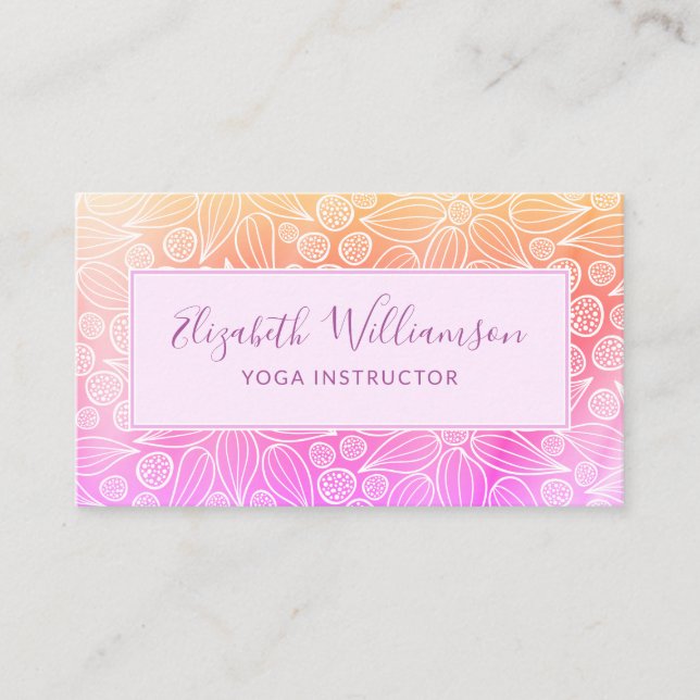 Purple Pink Orange Elegant Business Card (Front)