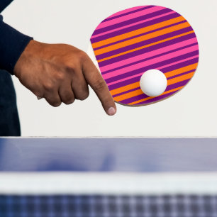 Purple Pink Orange Vertical Stripes Design   Ping Pong Paddle