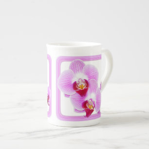 Purple/Pink Orchid Close-up Floral Photography Bone China Mug