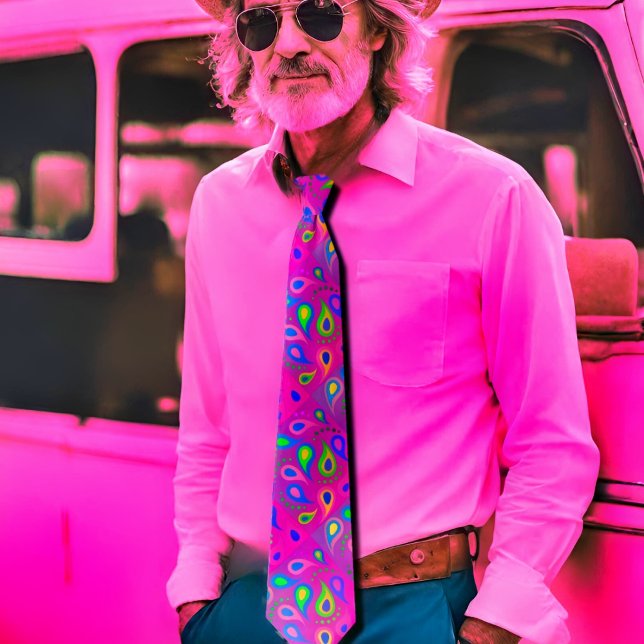 purple pink paisley pattern tie (Creator Uploaded)