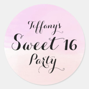 Purple & Pink Pastel Ombre Sweet 16 Sticker