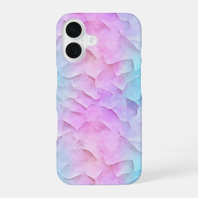 Purple Pink Pastel Pattern iPhone 16 Case (Back)