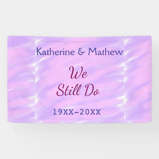 Purple pink pastel Vow renewal anniversary waterco Banner (Horizontal)
