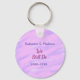 Purple pink pastel Vow renewal anniversary waterco Key Ring