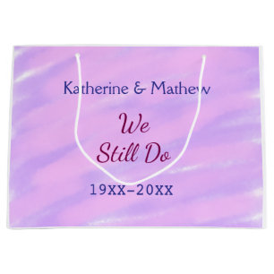 Purple pink pastel Vow renewal anniversary waterco Large Gift Bag