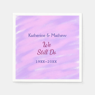 Purple pink pastel Vow renewal anniversary waterco Napkin