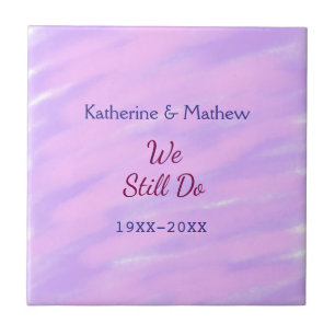 Purple pink pastel Vow renewal anniversary waterco Tile