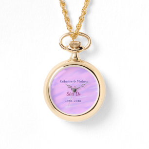 Purple pink pastel Vow renewal anniversary waterco Watch