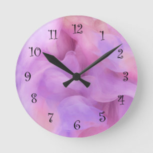 Purple Pink Peach Modern Abstract  Round Clock