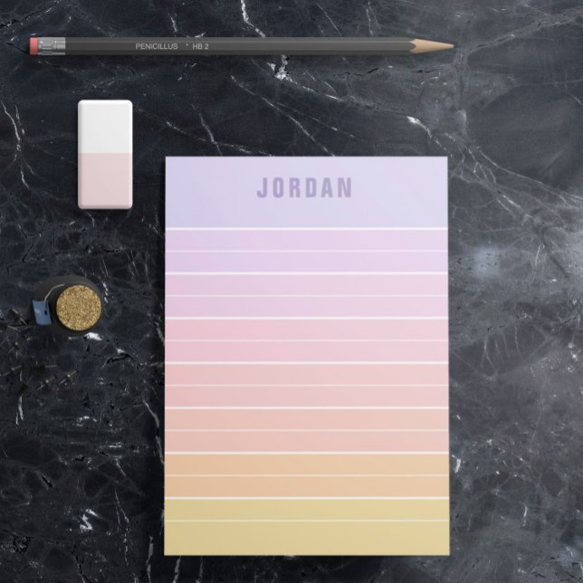 Purple Pink Peach Yellow Ombre Lines Add Name Post-it Notes (Creator Uploaded)