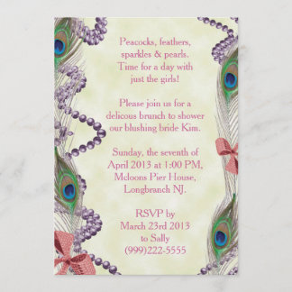 Purple/Pink Peacock Invitation