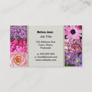 Purple Pink Photography Collage Business Card