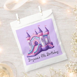 Purple Pink Princess Castle Bounce House Party Favour Bags
