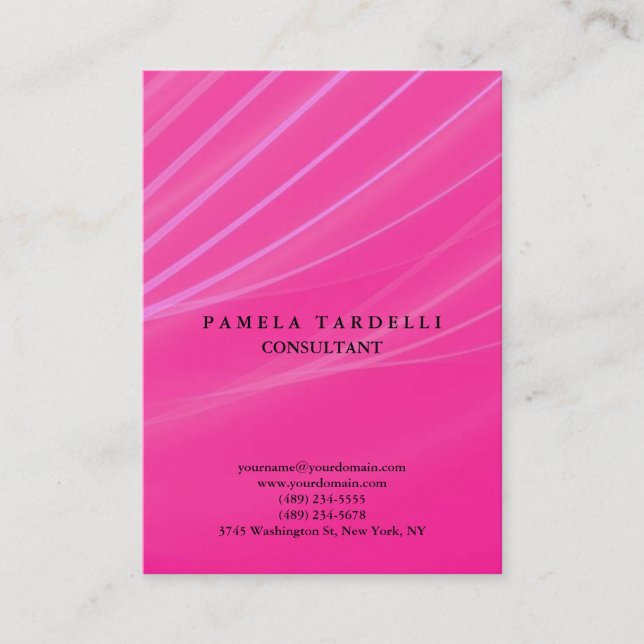 Purple Pink Quality Unique Modern Feminine Business Card (Front)
