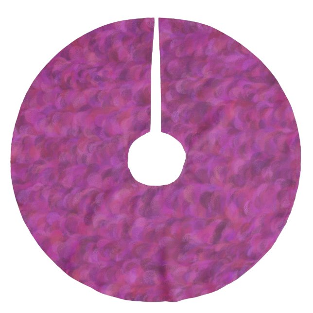 Purple Pink Red Abstract Seamless Pattern Brushed Polyester Tree Skirt (Front)