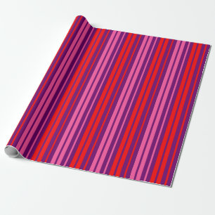 Purple Pink Red Vertical Stripes Design   Wrapping Paper