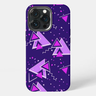 Purple & Pink Retro Triangles iPhone 13 Pro Case