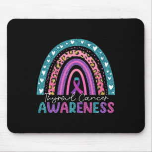 Purple Pink Ribbon Rainbow Thyroid Cancer Awarenes Mouse Mat