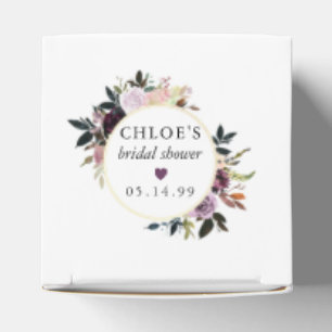 Purple Pink Rose Floral Bridal Shower Favour Box