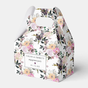 Purple Pink Rose Floral Engagement Party Favour Box