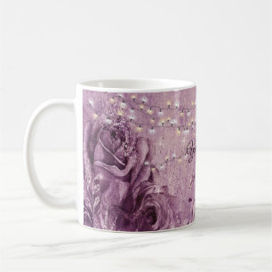 Purple Pink Rose Floral Lilac Vintage Wedding Gift Coffee Mug