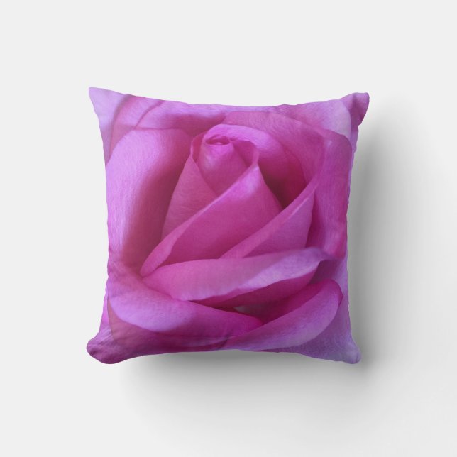 Purple pink rose flower photo simple modern bold cushion (Front)