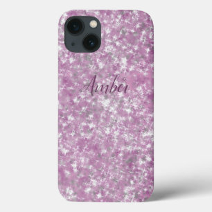 Purple Pink Sparkle Glitter Elegant Personalised iPhone 13 Case