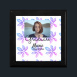 purple pink sparkle glitter leaves photo graduate  gift box<br><div class="desc">design</div>