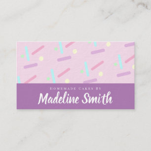 Purple Pink Sprinkles Mix Cake Decorator Homemade Business Card