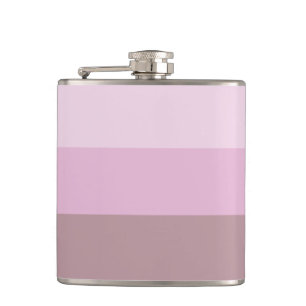 Purple Pink Striped Ombre Hip Flask