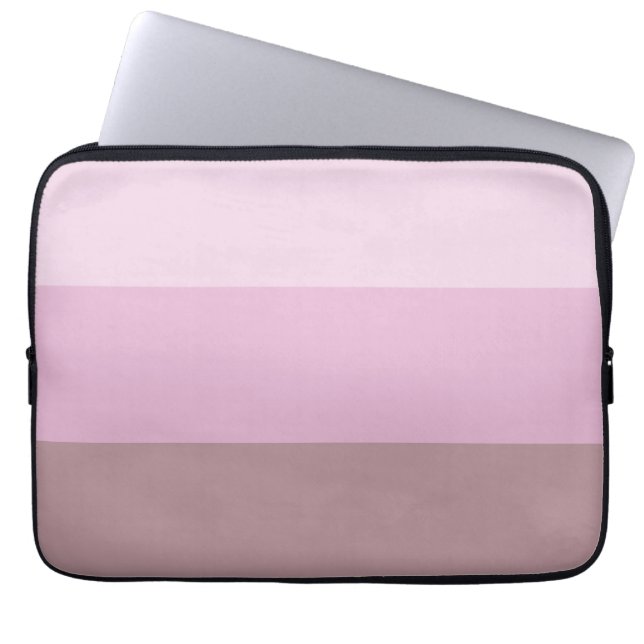 Purple Pink Striped Ombre Laptop Sleeve (Front)