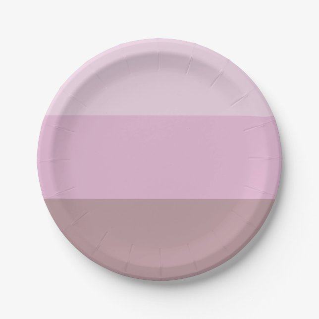 Purple Pink Striped Ombre Paper Plate (Front)