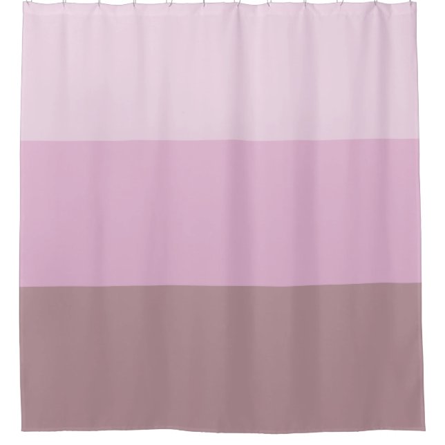 Purple Pink Striped Ombre Shower Curtain (Front)