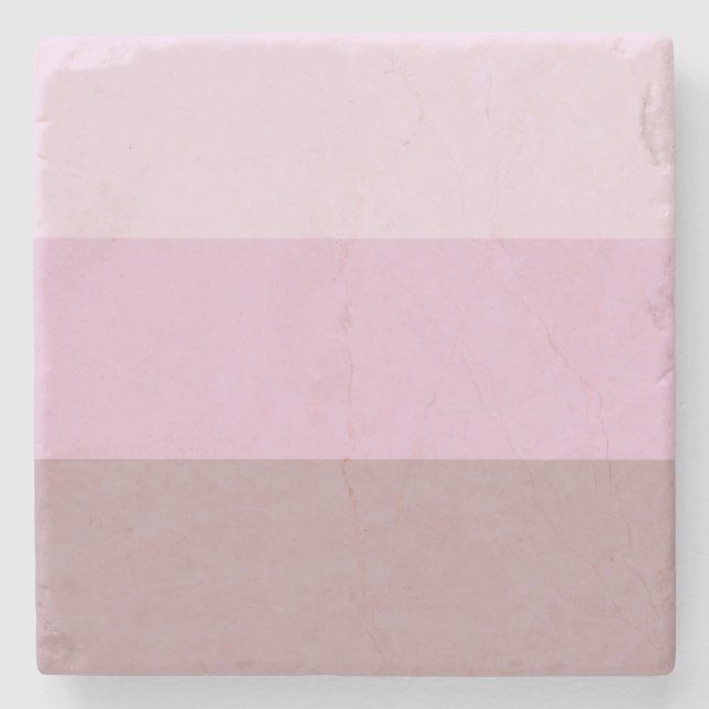 Purple Pink Striped Ombre Stone Coaster (Front)