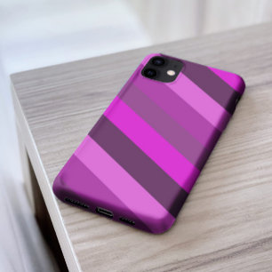 purple Pink stripes monochrome pattern aesthetic iPhone 11 Case