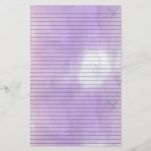 Purple Pink Swirl Stationery w/ Optional Lines