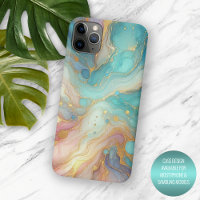 Purple Pink Teal Aqua Blue Gold Marble Art Pattern