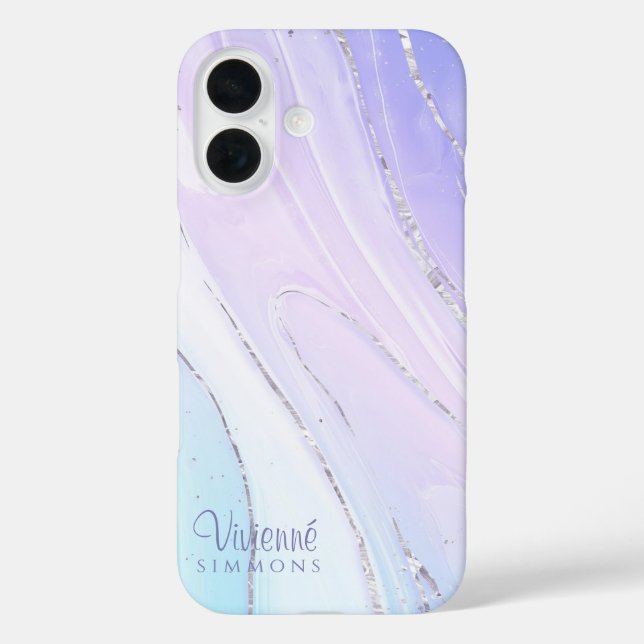 Purple Pink Tosca Ombre Marble Customisable Case-Mate iPhone Case (Back)