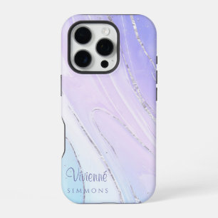 Purple Pink Tosca Ombre Marble Customisable iPhone 16 Pro Case