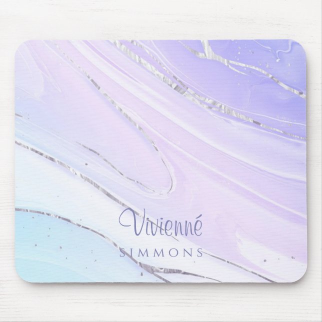 Purple Pink Tosca Ombre Marble Customisable Mouse Mat (Front)